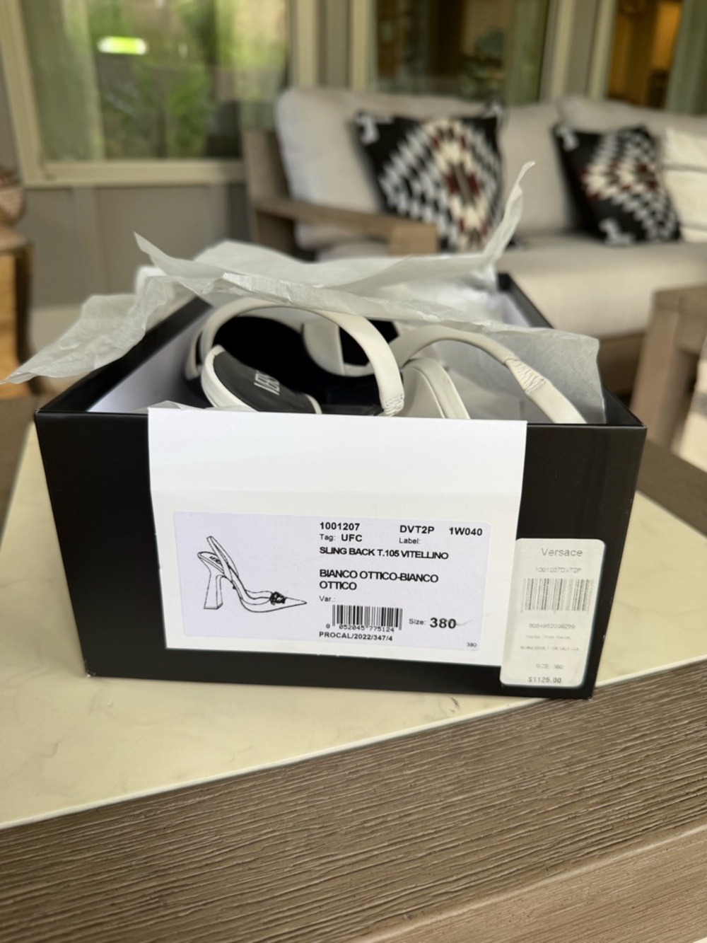 Versace White Le Medusa Slingback Pumps - Picture 2 of 7
